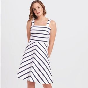Draper James Striped A-Line Dress Nassau Navy